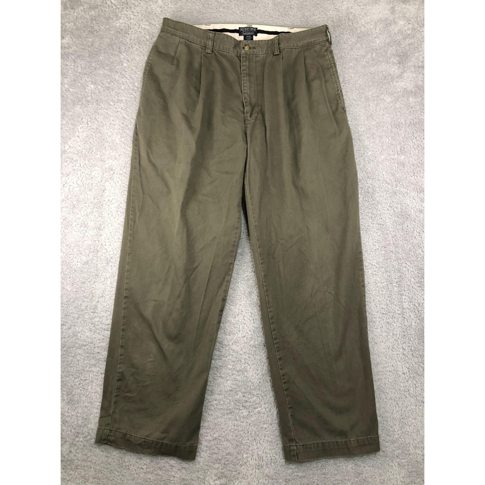 Y2K Polo Jeans Co Pants Mens 34x29 (Tag 36x30) Green Chino *Flaw